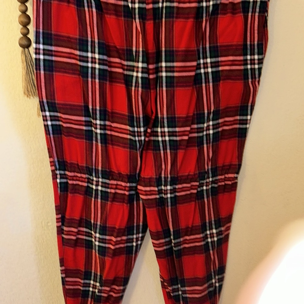 XXL Red Pajama pants drawstring and button front #smokefreehome - Picture 5 of 5